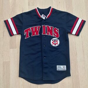 True Fan Minnesota Twins Jersey Youth M Navy Santana 57 Excellent MLB Baseball
